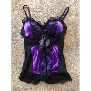 Purple & Black Corset Lingerie Exotic Festival